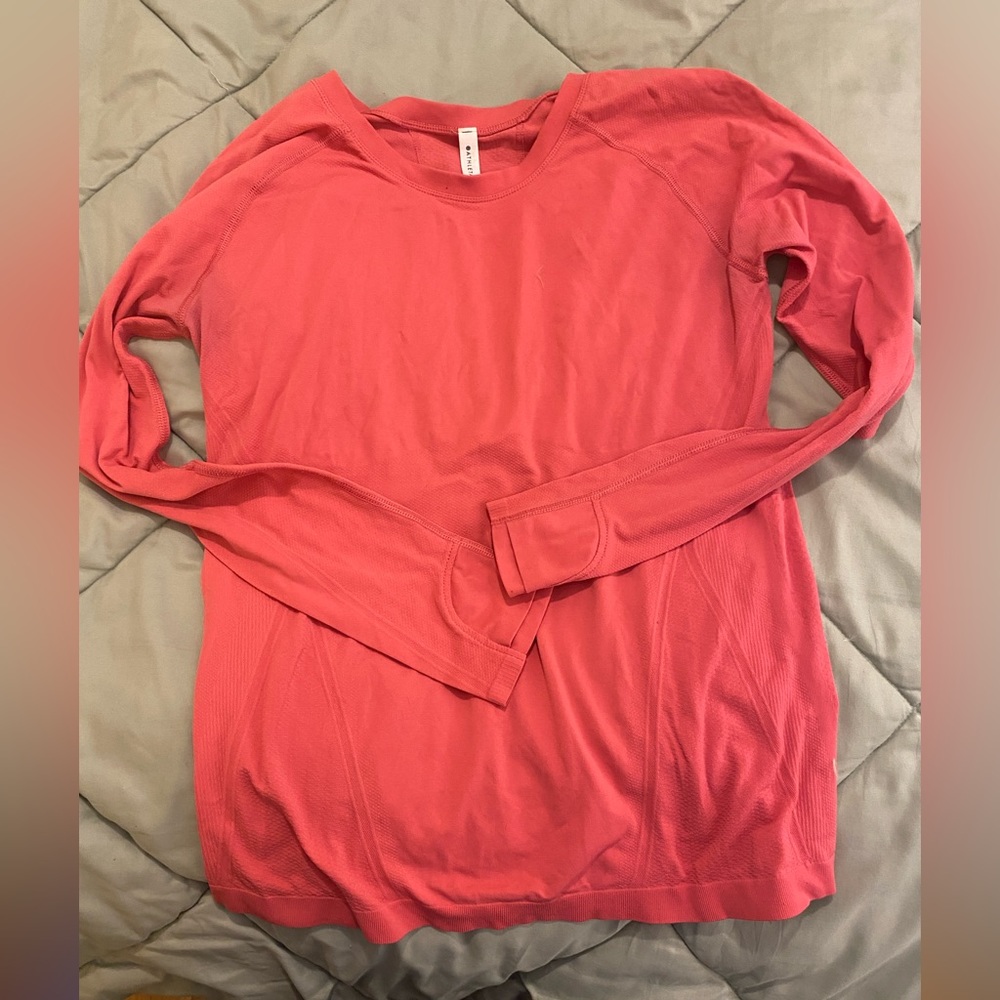Athleta Momentum Long Sleeve Top-Coral Pink
